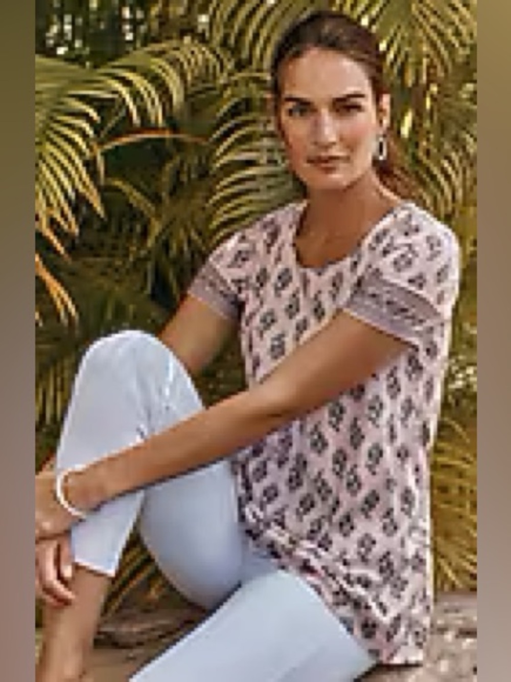 J. Jill Elliptical paisley Pima cotton t-shirt